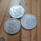 Lot of 3 Peace Silver Dollars $1 US 90% Silver Coins