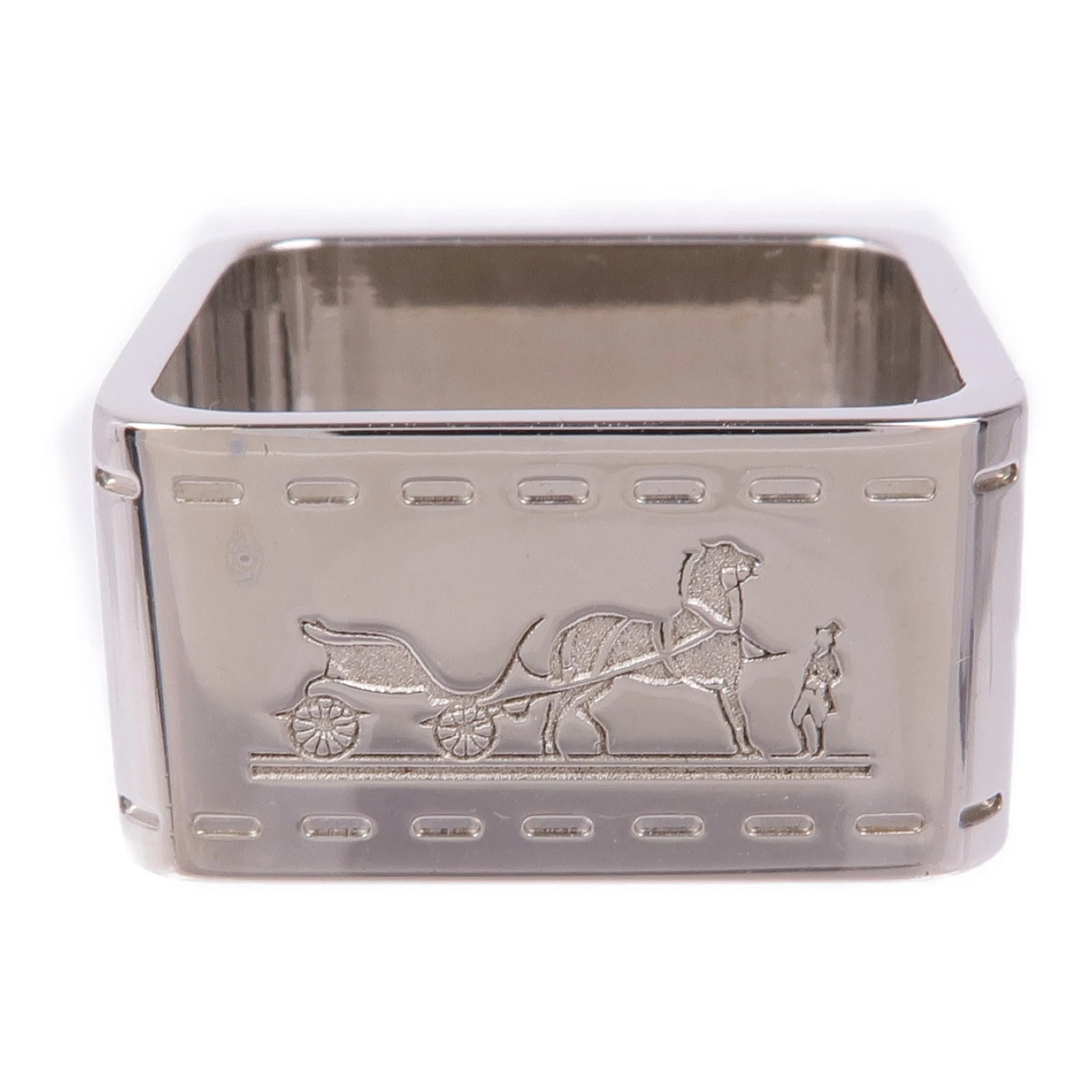 HERMÈS Anello sciarpa HERMES metallo argento