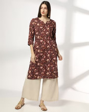 Women Floral Print Straight Kurta