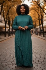 Reformation Aude Dress Forest Green High Neck Victorian Cottage Size 22 Formal