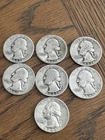 1942 90% Silver Quarters Lot Of 6 Quarter Circulated