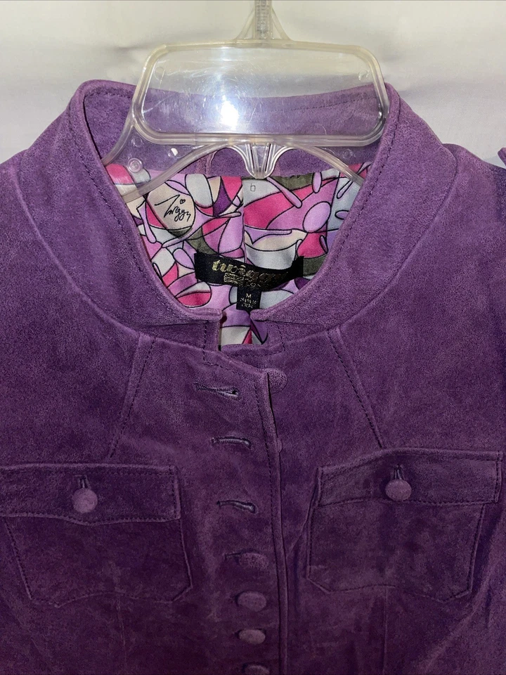 Twiggy Women’s Dressy Jacket Size Medium Purple Leather Going Out Party Fashion  - Image 3 of 4