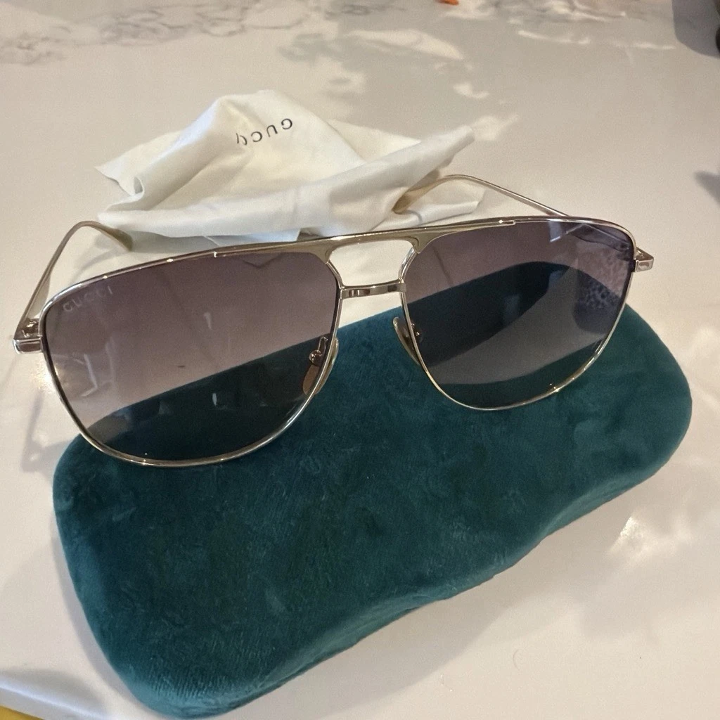Gucci Aviator Gold Sunglasses for Men for sale | eBay
