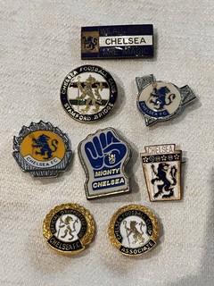 8 X Vintage CHELSEA FC Enamel Badges. Good Condition.
