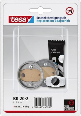 Tesa Power.Kit-Adapter BK20-2, selbstklebendes Ersatzteil-Set, Zamak-Ring