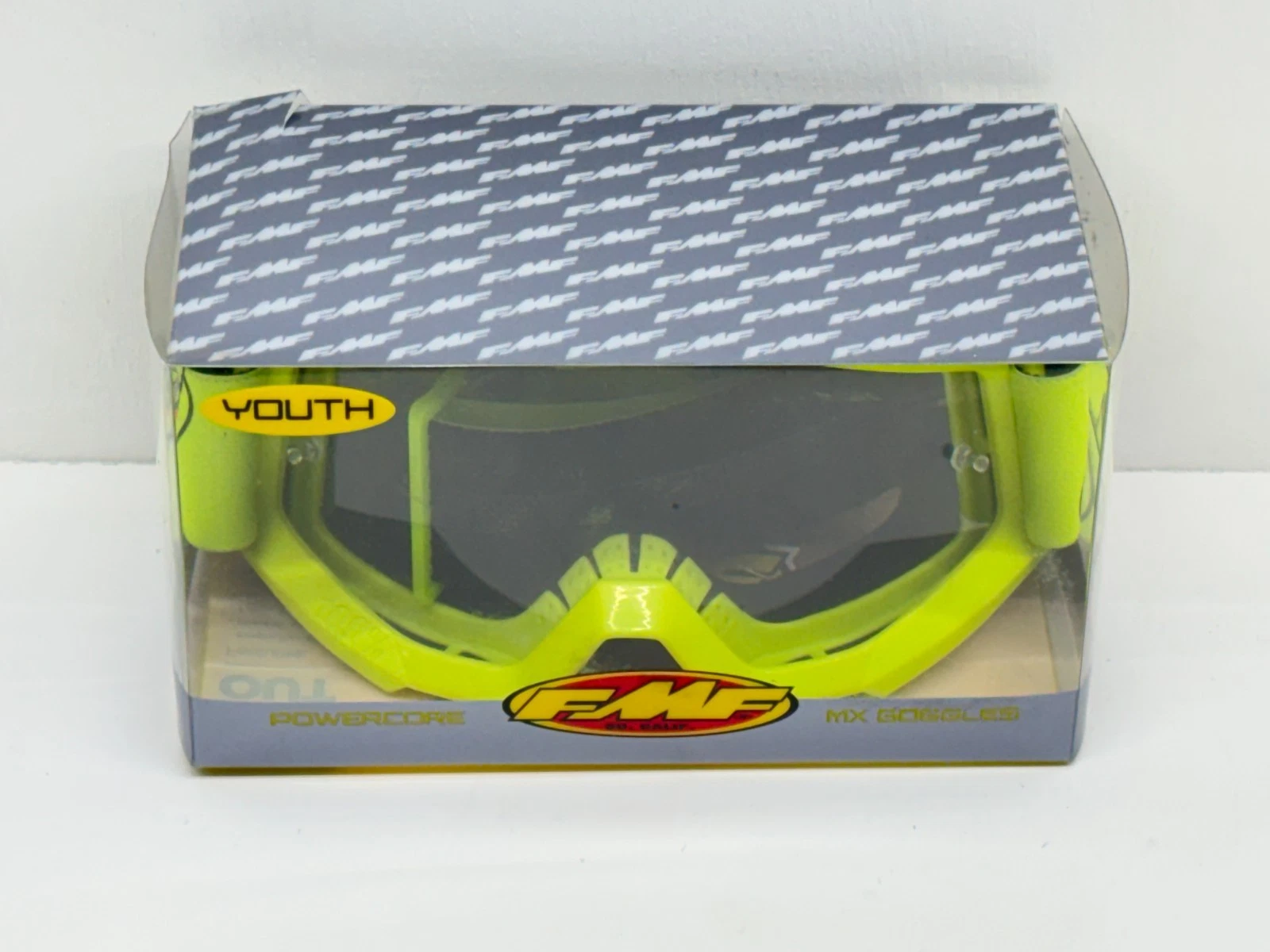 New FMF Powercore Youth M Goggle Core Yellow Clear Lens Motocross F-50054-00003