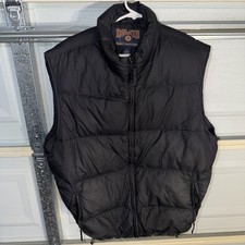Vintage Duluth Trading Co Workwear Down Puffer Vest Men XL Black Goose Down