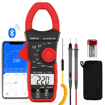 Digitales Stromzange Multimeter mit Bluetooth, TRMS 6000 Stück Spannung Strommessgerät,