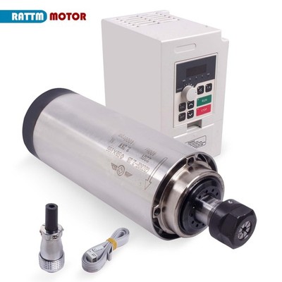 US SHIP】2.2KW 220V Air Cooled CNC Spindle Motor ER20 80MM+VFD Inverter for CNC