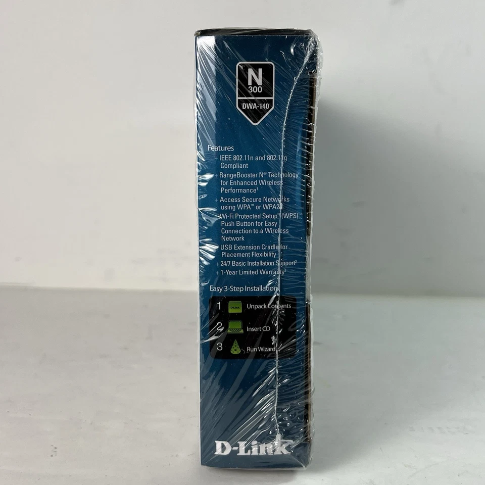 D-Link RangeBooster Wireless N USB Adapter DWA-140 Wireless N-300 - Image 4 of 4
