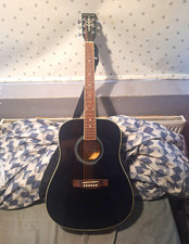 Stretton Payne Dreadnought Acoustic Guitar 6-String Right-Handed Black Strap