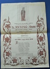 Santino Holy card Sonetto Paesana Wedge Calcinere Festa S Antonio Abate 1960