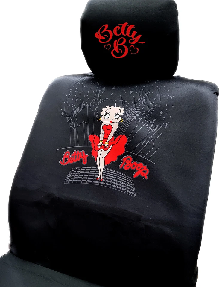 Nuevo juego de fundas de reposacabezas bordadas para asiento de coche delantero Betty Boop para Mazda Foto 3 de 4