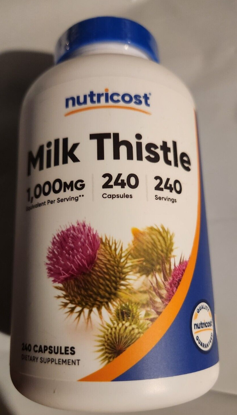 Расторопша пятнистая 1000 мг, эквивалентная 240 вегетарианским капсулам Nutricost