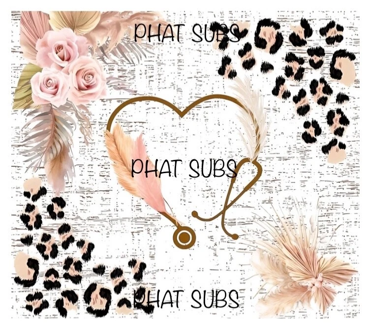 20oz Sublimation Tumbler Wrap Nurse Feathered Stethoscope Ready To Press