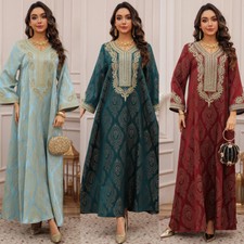 Elegant Kaftan Abaya Muslim Women Long Dress Dubai Evening Party Gown Caftan New