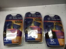 GE MaxSpeed IEEE 1284 Printer Cable 6' DB25M CEN36M Parallel HO97889 LOT Of 3