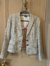 J Crew Beige Tweed Style Vintage Style Linen Blend Ladies Blazer Us Size 6