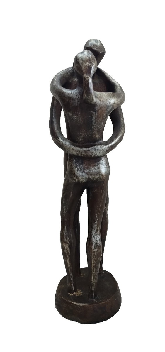 Vintage 1975 Austin Prod Couple Man Woman Dancing Metal Brutalism