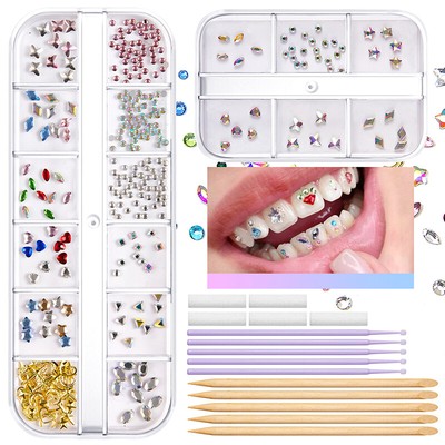 1Set Dental Tooth Gems Crystal Diamond Ornament Diy Tools Various Shapes Color^