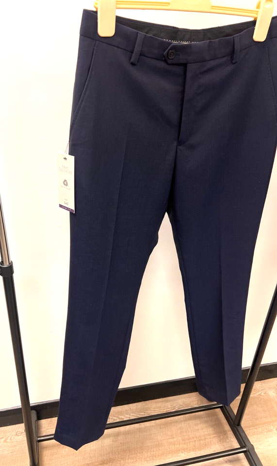 NEXT Tailoring Slim Fit Suit Trousers Navy Size 32" 32L 50 Wool BNWT