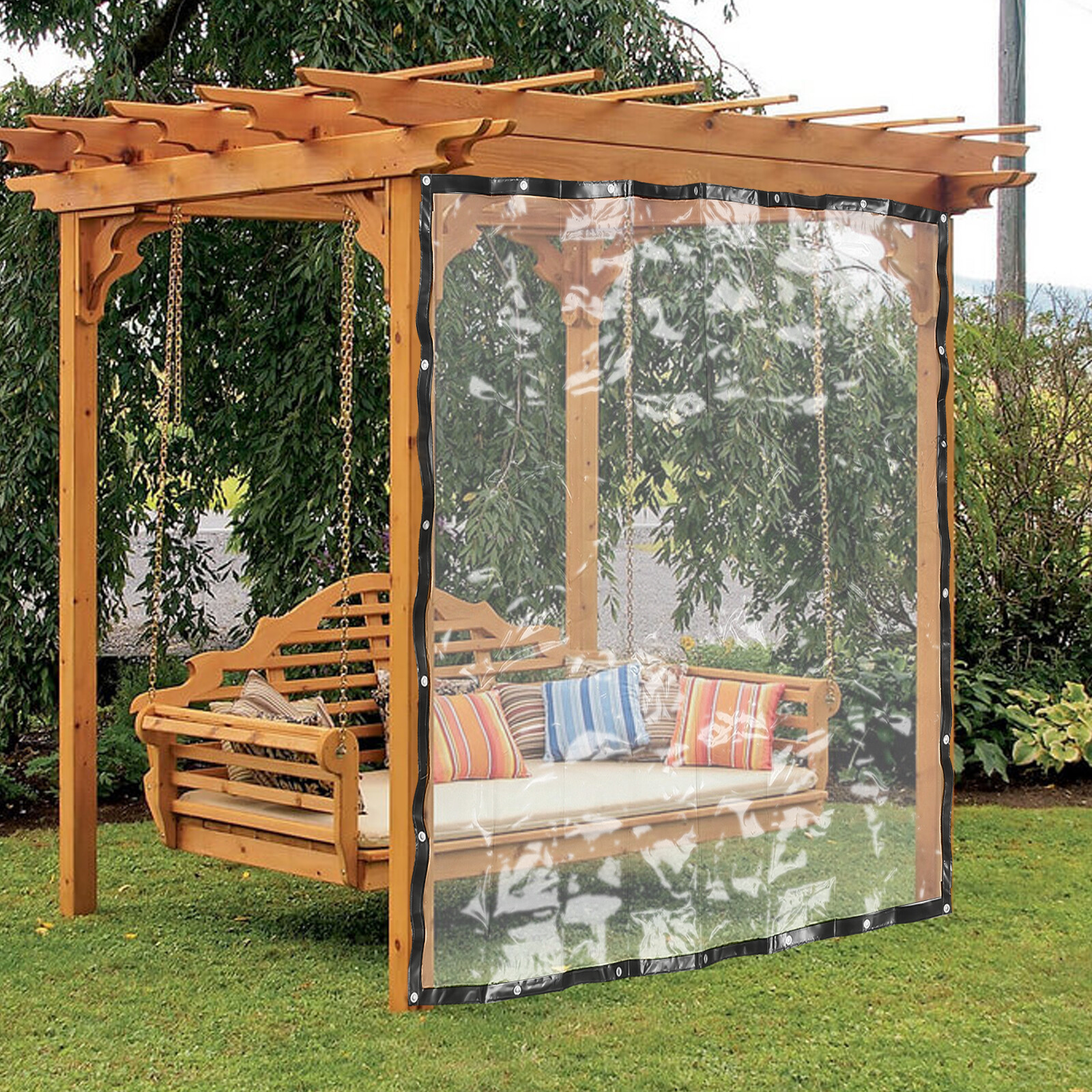 MULTSIZE Waterproof Commercial Grade PVC Clear Awning Canopy Patio