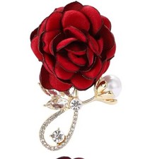 Stylish Fabric Rose Brooch Flower For Women Unisex Plant Pin Casual Party Gift