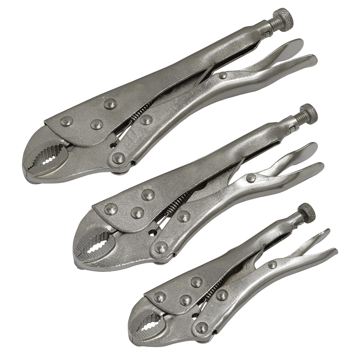 Sealey Locking Pliers Set 3pc Garage Workshop DIY