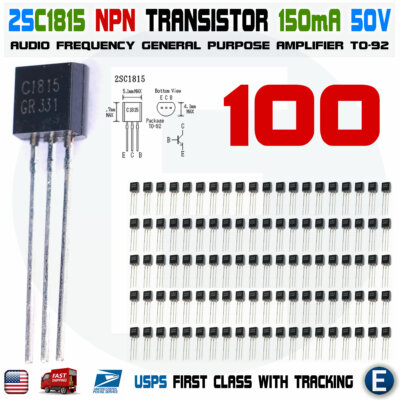 100PCS Transistor TOSHIBA 2SC1815 C1815 TO92 NPN 150mA 50V USA