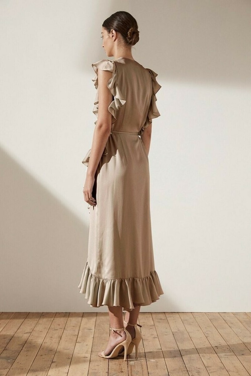 NWT Free People Shona Joy Zephyr Ruffle Wrap Midi Dress Size 8 | eBay