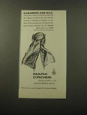 1960 Mark Cross Scarf Ad - Cashmere and Silk