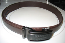 BROWN - NEW - 44" TIP TO TIP OF BUCKLE RATCHET BELT - BLACK BUCKLE