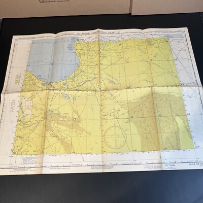 Vintage Aeronautical Chart Gulf Of Sidrq Libya 449 1952 Aviation Map