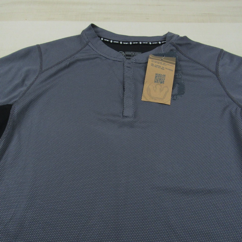 Рубашка мужская Canari средняя серая для велоспорта бега велосипеда на открытом воздухе Snap Henley - Изображение 2 из 4