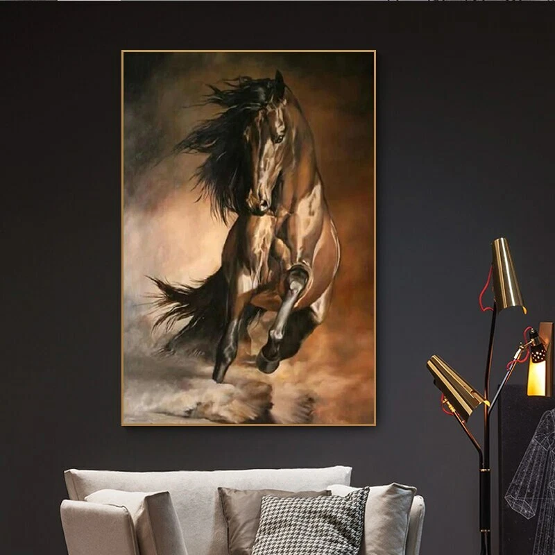 Running Horse Canvas Painting Print Art Mural Canvas Wall Art Home Decor Posters - Image 3 of 4