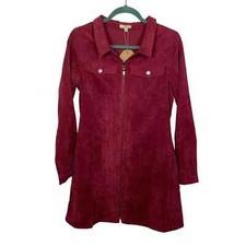 Corduroy Utility Dress, Full Zip Up, Size S