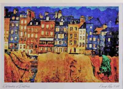 803071 Honfleur Normandy France A3 Watercolour print