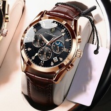 POEDAGAR Luxury Men WristWatch Waterproof Luminous Quartz Leather Men's Watches