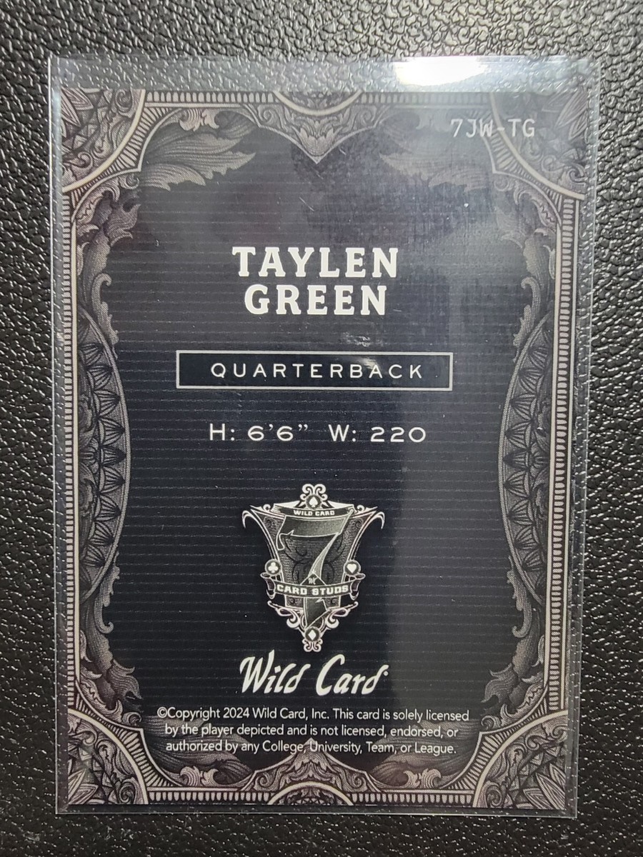 🔥Taylen Green 2024 Wild Card 1/1 BLACK SPARKELS JOKER 1ST TC🔥 | eBay