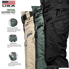 Men's Work Cargo Pants Tactical Combat Pants Outdoor Hiking Waterproof Trousers