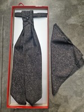 TZIACCO  Plastron mit Steinchen inkl. Einstecktuch NEU taupe-grau