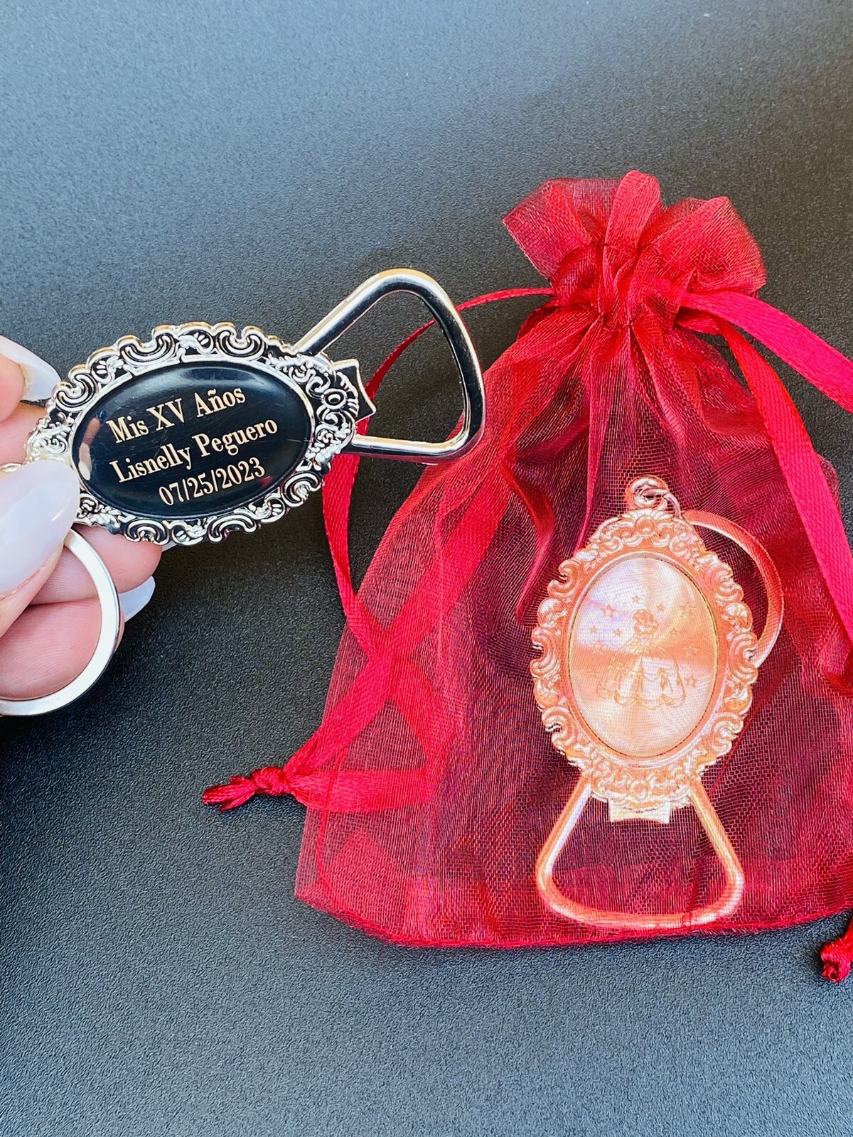 Personalized Quinceanera Favors  Personalized keychain Quinceanera  FREE BAGS-image