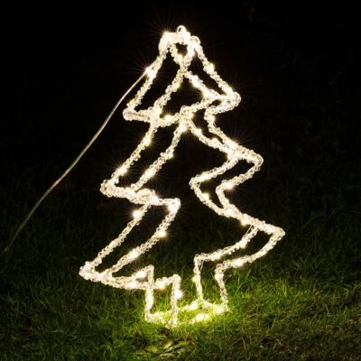 LED Acryl Weihnachtsbaum Gartenbeleuchtung Tanne Christbaum Weihnachtsdekoration - Bild 1 von 3