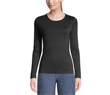 Crew Neck Long Sleeve Cotton T-Shirt Soft Stretchy Tee Slim Fit Top