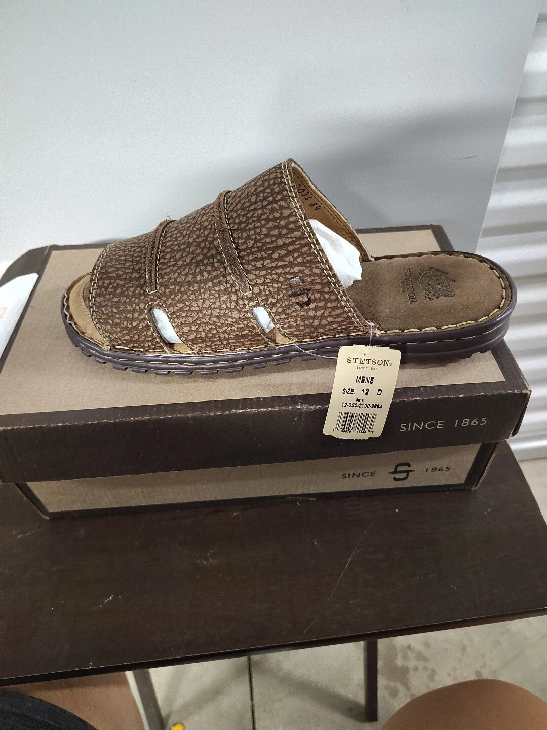 Stetson Men’s Sanded Brown Bullhead Sandal 8D