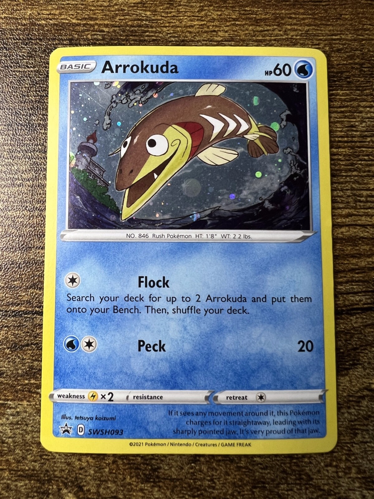 Pokémon Arrokuda SWSH093 Black Star Holo Promo Card - NM