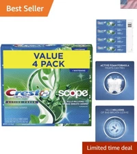 Crest Complete Plus Scope, Active Fresh Toothpaste + Whitening 5.5oz (4 Pack)