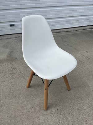 1 Eiffel Chair Mid-Century Modern Eames Style Shell  Chair White Pair Childs Kid