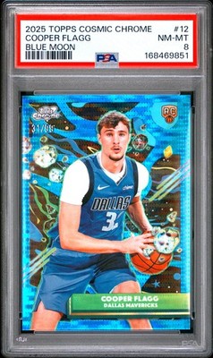 2025 TOPPS COSMIC CHROME BLUE MOON #12 COOPER FLAGG 31/99 PSA 8