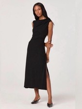 ASTR The Label Women’s Draped Midi Dress Size Small Black NWOT Sleeveless